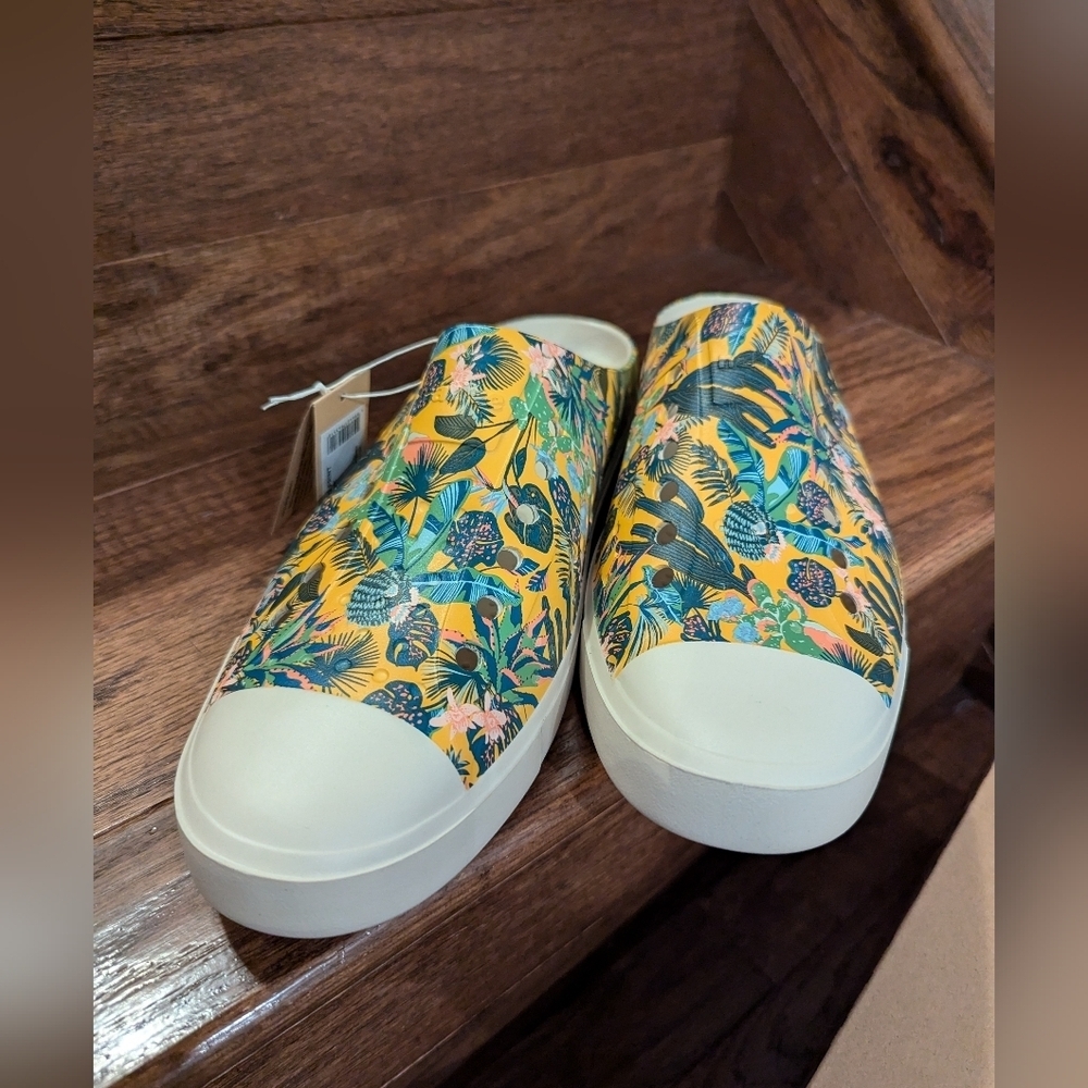 Native shoes Jefferson Clog Print tropical plant print unisex Sz 10W Sz 8M - Picture 3 of 14